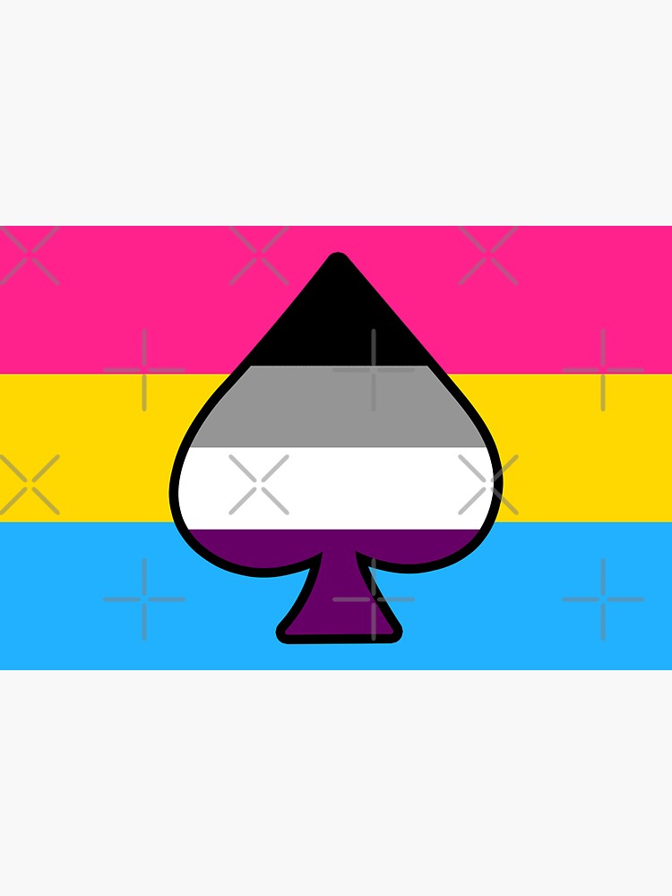 Asexual And Pansexual Pride Flag With Ace Of Spades Sticker For Sale By Lunyssa Redbubble