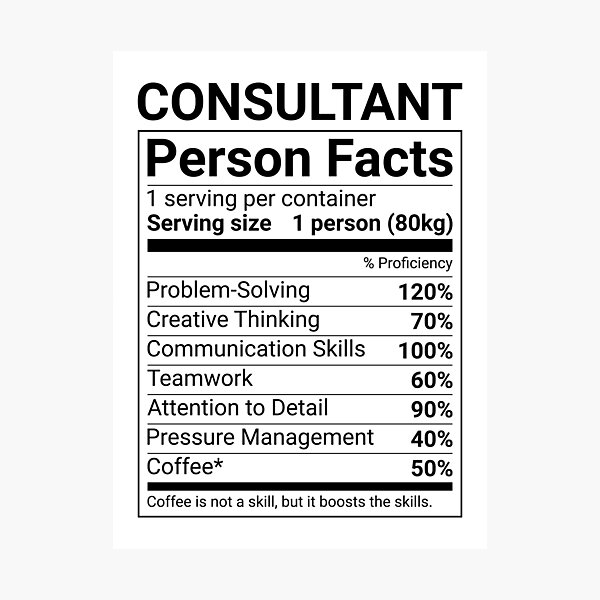 Item preview, Funny Consultant Person Facts designed and sold by blacklinesart.