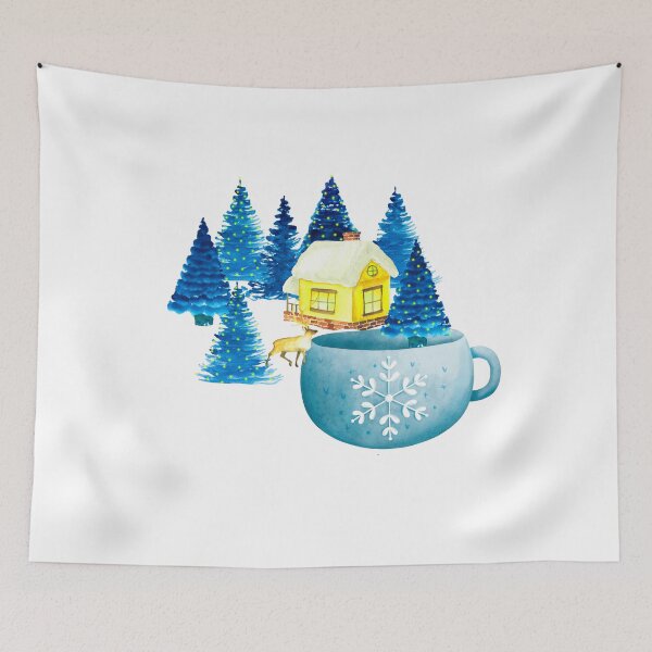 Item preview, Hot Chocolate Snowflake Mug winter house , Merry Christmas designed and sold by wescor5000.