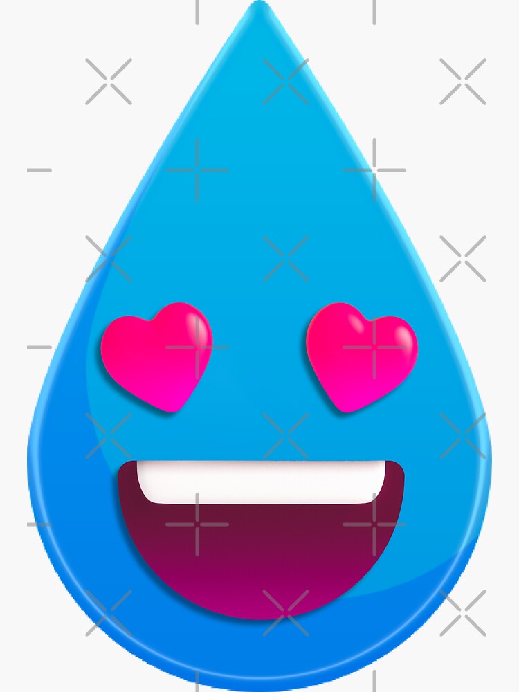 Water Drop Emoji Cute Sticker