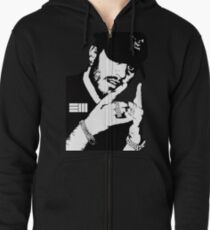 Russ Black White Zipped Hoodie