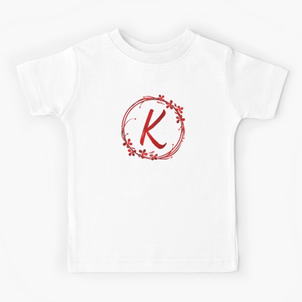 Item preview, K initial red flowers monogram - letter k / alphabet k designed and sold by stayartsy07.