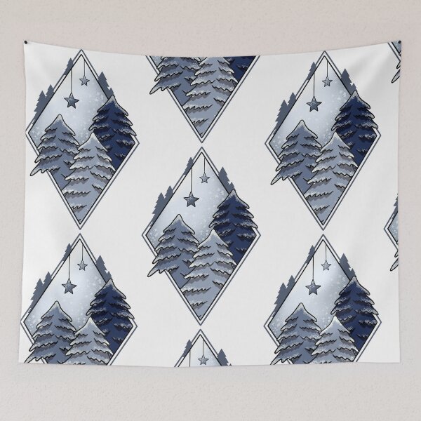 Item preview, Blue Christmas Forest designed and sold by NadyaOrangeKiss.