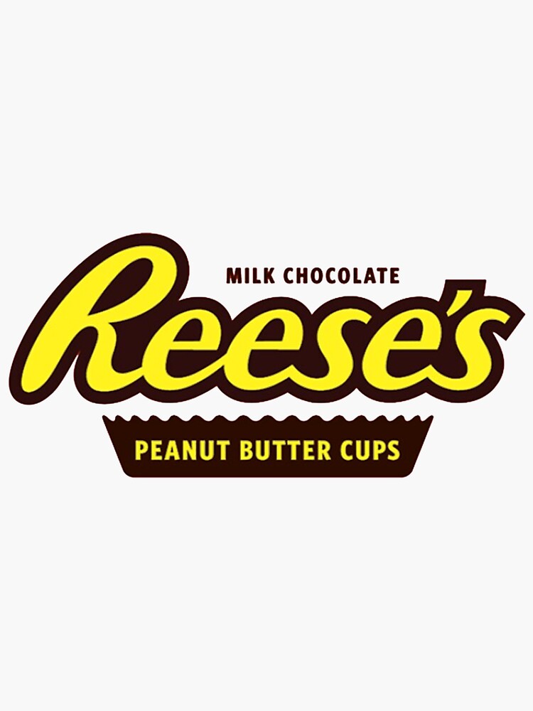 "reeses peanut butter cups logo" Sticker for Sale by mocacinamon