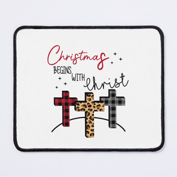 Item preview, Christmas begins with christ plaid cross santa designed and sold by Handrixx.