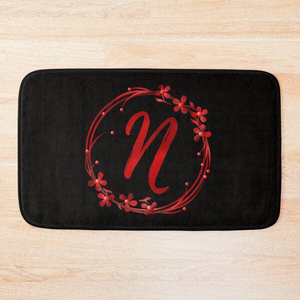 Item preview, N initial red flowers monogram - letter n / alphabet n designed and sold by stayartsy07.