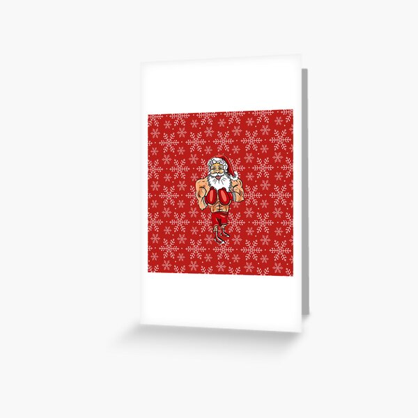 Boxing Santa  Greeting Card