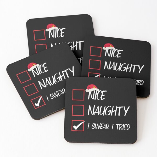 Item preview, Nice Naughty I Swear I Tried Christmas List Xmas Santa Claus designed and sold by Tatus Brinal.