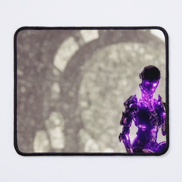 Item preview, Translucent glowing cyborg sitting on a metal throne designed and sold by DrawItOnce.