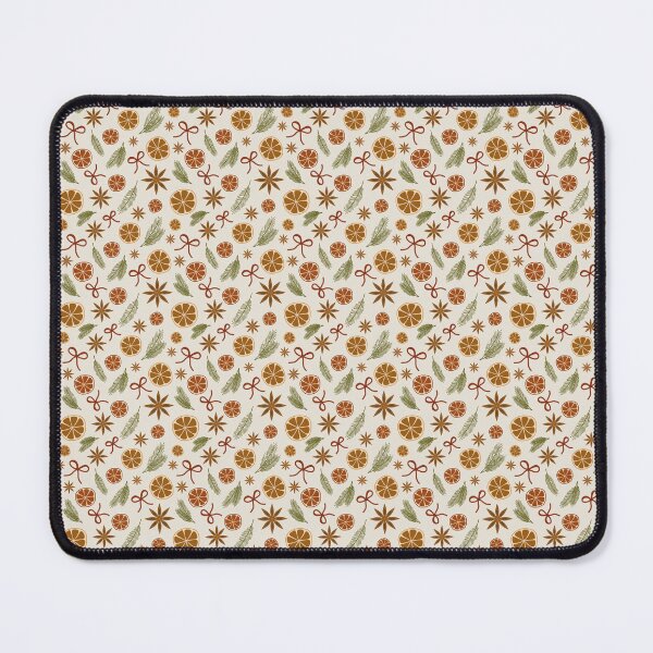 Item preview, Christmas pattern with oranges, bows and anise on cream background designed and sold by KataMarekArt.