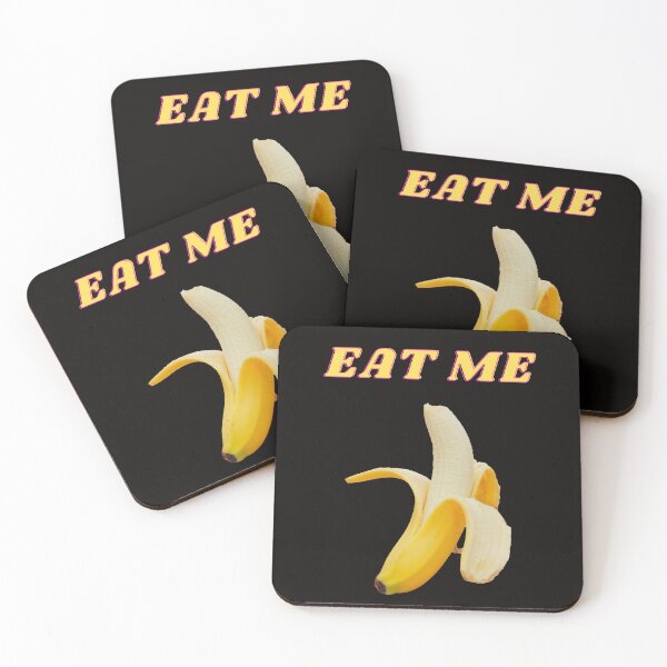 Item preview, Real like banana with text Eat Me on a transparent background.  designed and sold by BumbleVee ☀️.