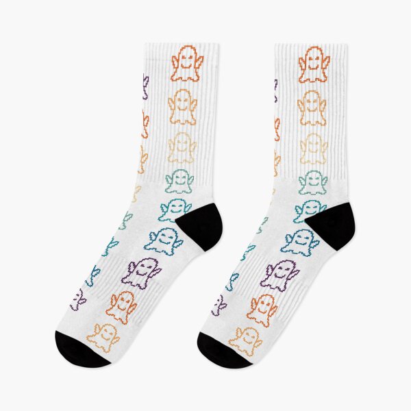Item preview, Colorful Retro Pixel Ghosts Old 8-bit 16-bit Graphics Gamer Gift Socks designed and sold by Shirtilike.
