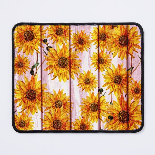 Item preview, Yellow Sunflowers on pink rusticwood designed and sold by Inktown.