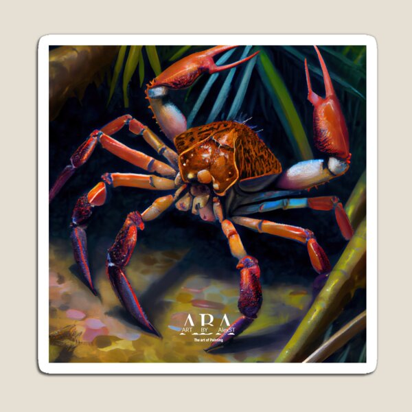 Tropical Coconut crab - Oil Painting Magnet