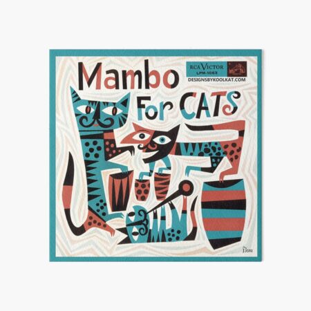 Item preview, Mambo for Cats Mid Century Record Sleeve Art designed and sold by Designs by Kool Kat.