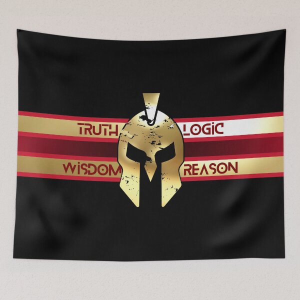 Item preview, Spartan Truth Logic Wisdom Reason Red Gold Black designed and sold by Yiorgos Designs.