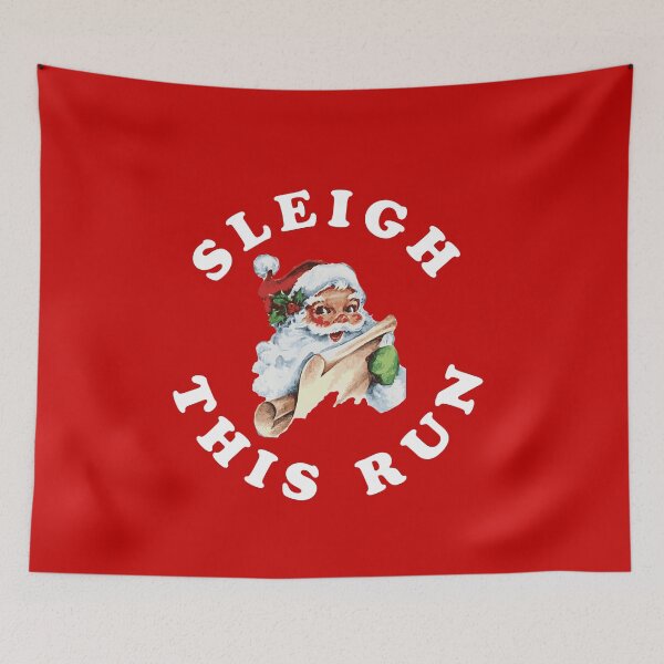 Item preview, Christmas Running Sleigh This Run Runner Vintage Santa designed and sold by yelly123.