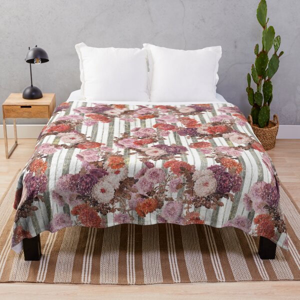 Item preview, Elegant Modern Rustic Flowers French Ticking Stripes designed and sold by tanjica.