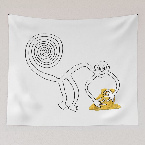 Item preview, Monkey with a pile of golden coins designed and sold by siloto.