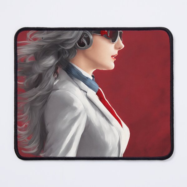 Item preview, A girl wearing a business suit, grey hair, red necktie designed and sold by DrawItOnce.