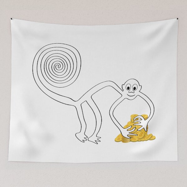 Item preview, Monkey with a pile of golden coins designed and sold by siloto.