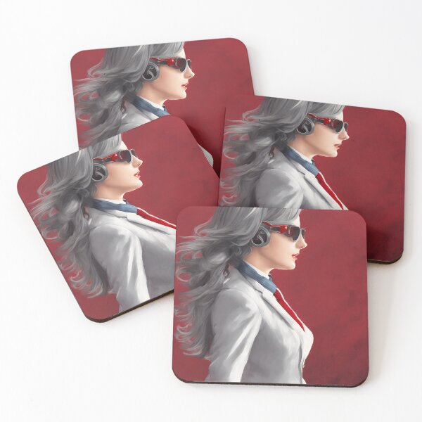 Item preview, A girl wearing a business suit, grey hair, red necktie designed and sold by DrawItOnce.