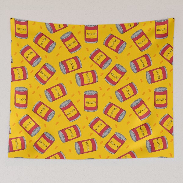 Item preview, Pop Art Baked Beans Tins Pattern designed and sold by HotHibiscus.