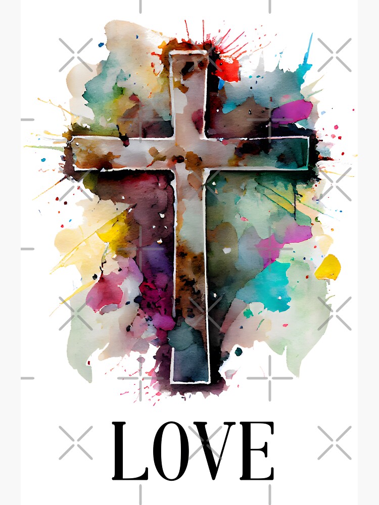 Cute Christian Watercolor Floral Cross Sticker for Sale by ChristianStore