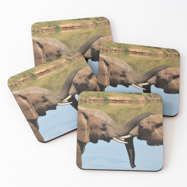 Item preview, Elephants kissing with trunks in Africa designed and sold by PrintPortal.