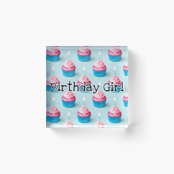 Item preview, Birthday girl cupcake pattern designed and sold by Generationalpic.