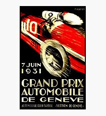 "GENEVA GRAND PRIX" Vintage Auto Racing Print Photographic Print