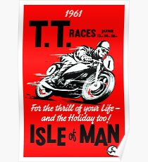 1961 Isle of Man TT Motorcycle Race Poster Poster