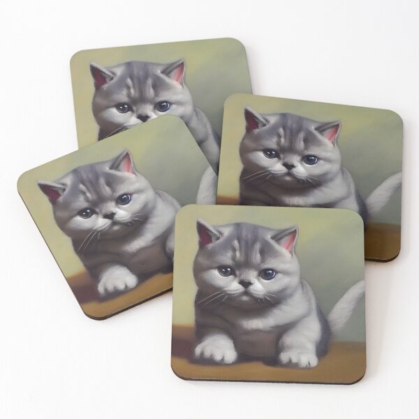 Item preview, Cute British Shorthair Cat Kitten Art 1 designed and sold by cutiepeupies.