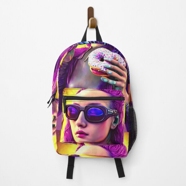 Item preview, surreal donut goddess with sunglasses and psychedelic pink hair steampunk designed and sold by EBAN7.