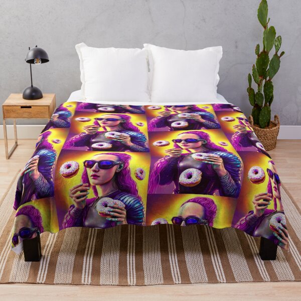 Item preview, surreal donut goddess with sunglasses and psychedelic pink hair steampunk designed and sold by EBAN7.