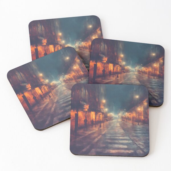 Item preview, Sad city, street, depth of field, at night, poster, highly detailled designed and sold by DrawItOnce.