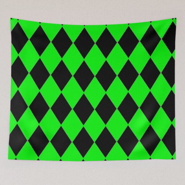 Item preview, GREEN AND BLACK HARLEQUIN PATTERN designed and sold by ozcushionstoo.
