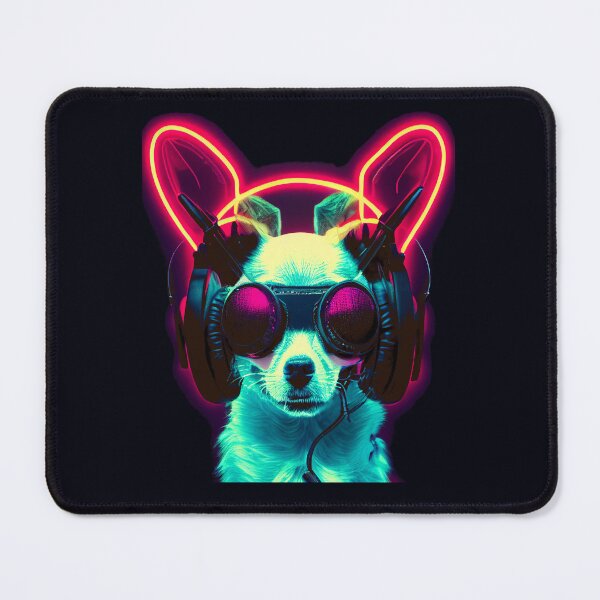 Item preview, Cyberpunk Chiweenie Puppy in Headphones Japanese Retro Vaporwave designed and sold by madtoyman.