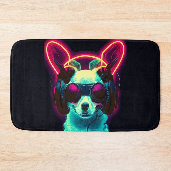 Item preview, Cyberpunk Chiweenie Puppy in Headphones Japanese Retro Vaporwave  designed and sold by madtoyman.