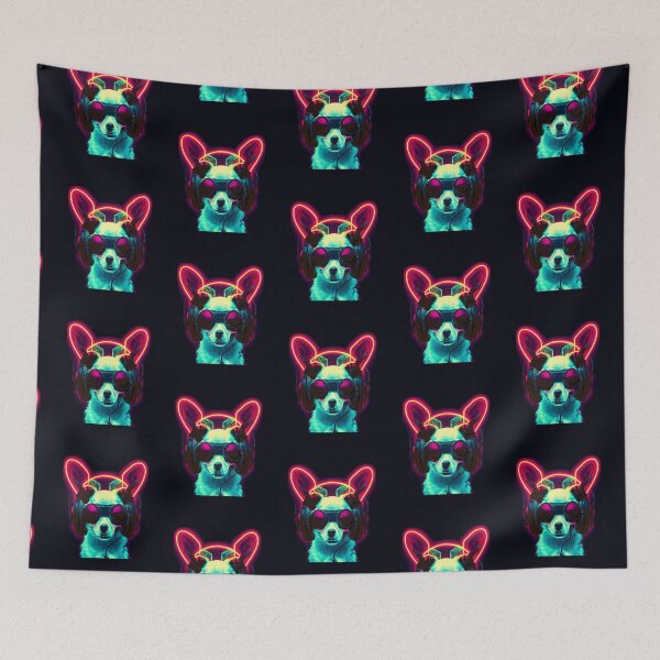 Item preview, Cyberpunk Chiweenie Puppy in Headphones Japanese Retro Vaporwave  designed and sold by madtoyman.