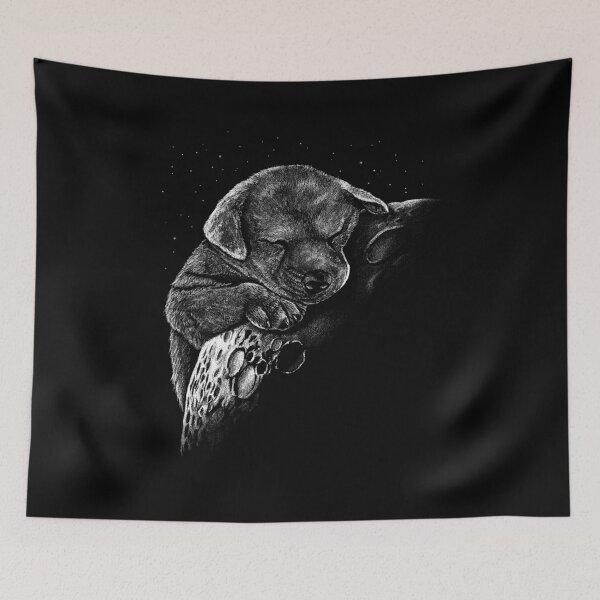 Item preview, Puppy hugs the moon designed and sold by DerSenat.