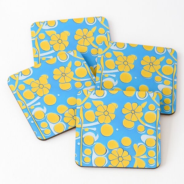 Item preview, patrón de flores azul amarillo designed and sold by Generationalpic.