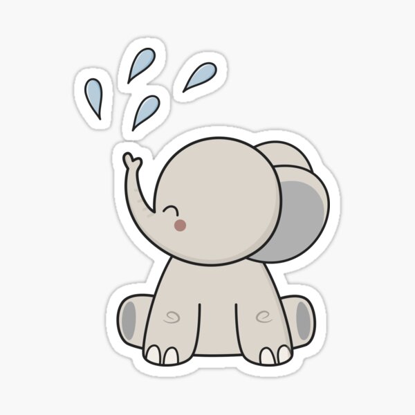 Happy Kawaii Elephant Stickers Redbubble