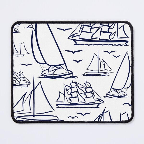 Item preview, Midnight Blue Classic Boats Pattern  designed and sold by seasprayart.