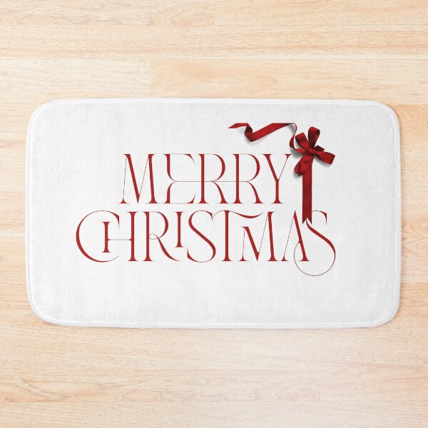 Item preview, Red inscription Merry Christmas decorated with a red bow. Minimalistic, festive graphics. I love Christmas. designed and sold by Vantrip.