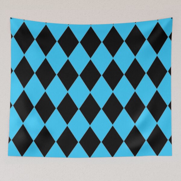 Item preview, TURQUOISE AND BLACK HARLEQUIN PATTERN BY OZCUSHIONSTOO designed and sold by ozcushionstoo.