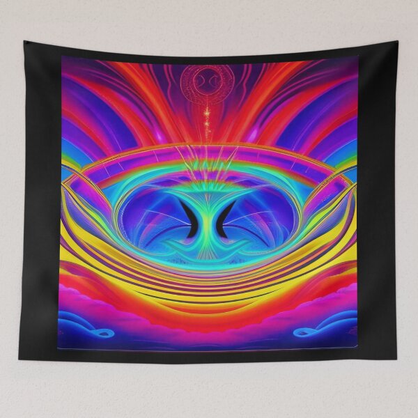 Item preview, Abstraction elemental psychodelic many colors fire and water overlapping art designed and sold by ValleyDream.