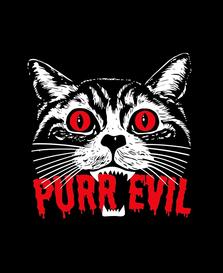 Coque Et Skin Adhesive Ipad Purr Evil Chat Satanique Pour Halloween Par Suvil Redbubble