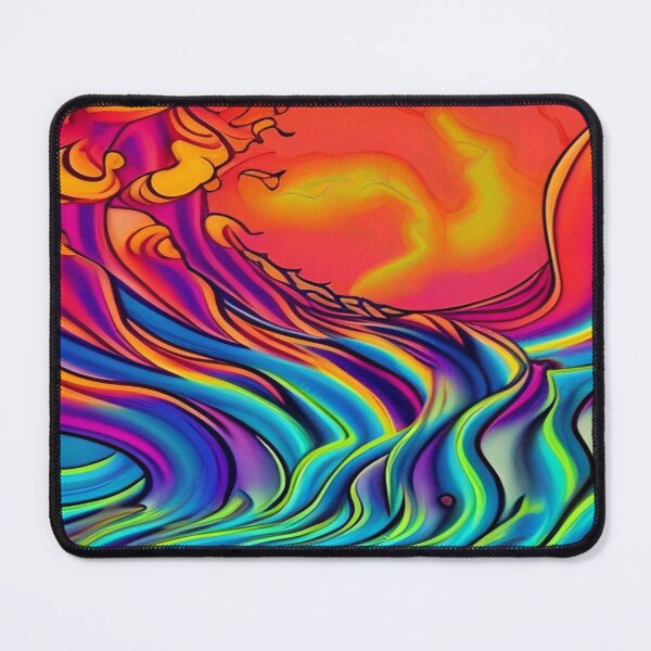 Item preview, Abstraction elemental psychodelic many colors fire and water overlapping art designed and sold by ValleyDream.