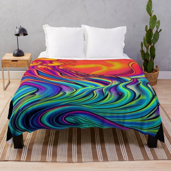 Item preview, Abstraction elemental psychodelic many colors fire and water overlapping art designed and sold by ValleyDream.